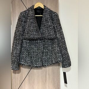 Donna Karan Black and White Tweed Blazer